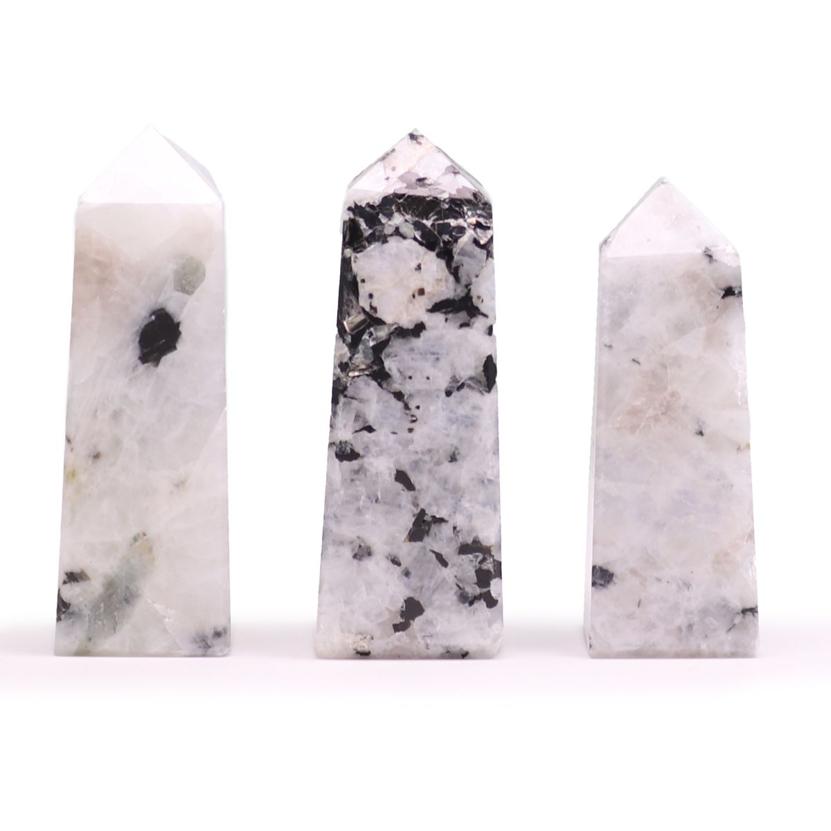 Pontas de obelisco de pedras preciosas com aprox. 5 cm - pedra lunar
