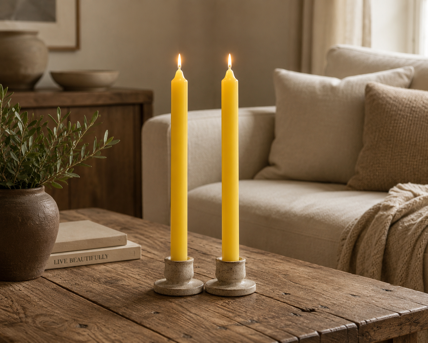 Bulk Solid Colour Dinner Candles