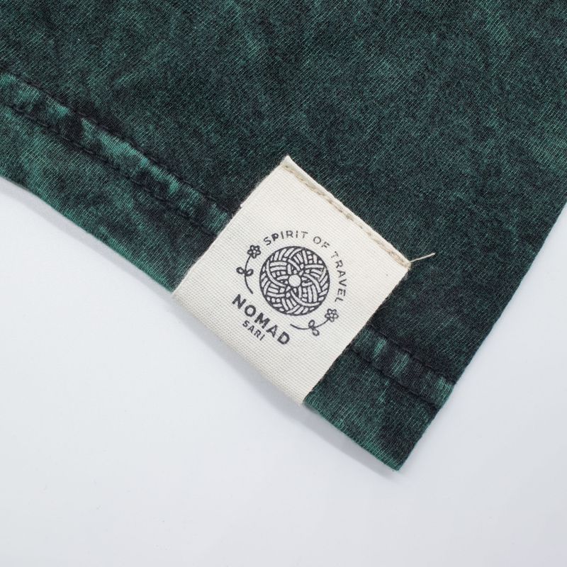 Nomad Sari Camiseta de algodón lavado a piedra - Árbol de la Vida - Verde - Pequeño