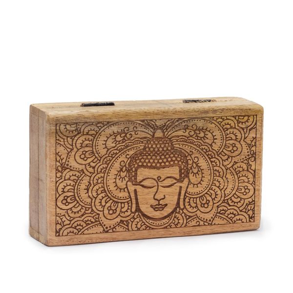 Caja cuadrada mediana 17x10x4,2cm - Cara Buda Negro
