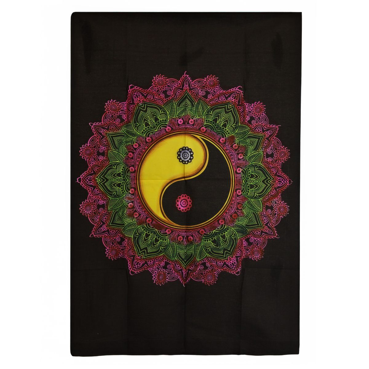 Arte de parede em algodão (70x110 cm) - Mandala Ying & Yang