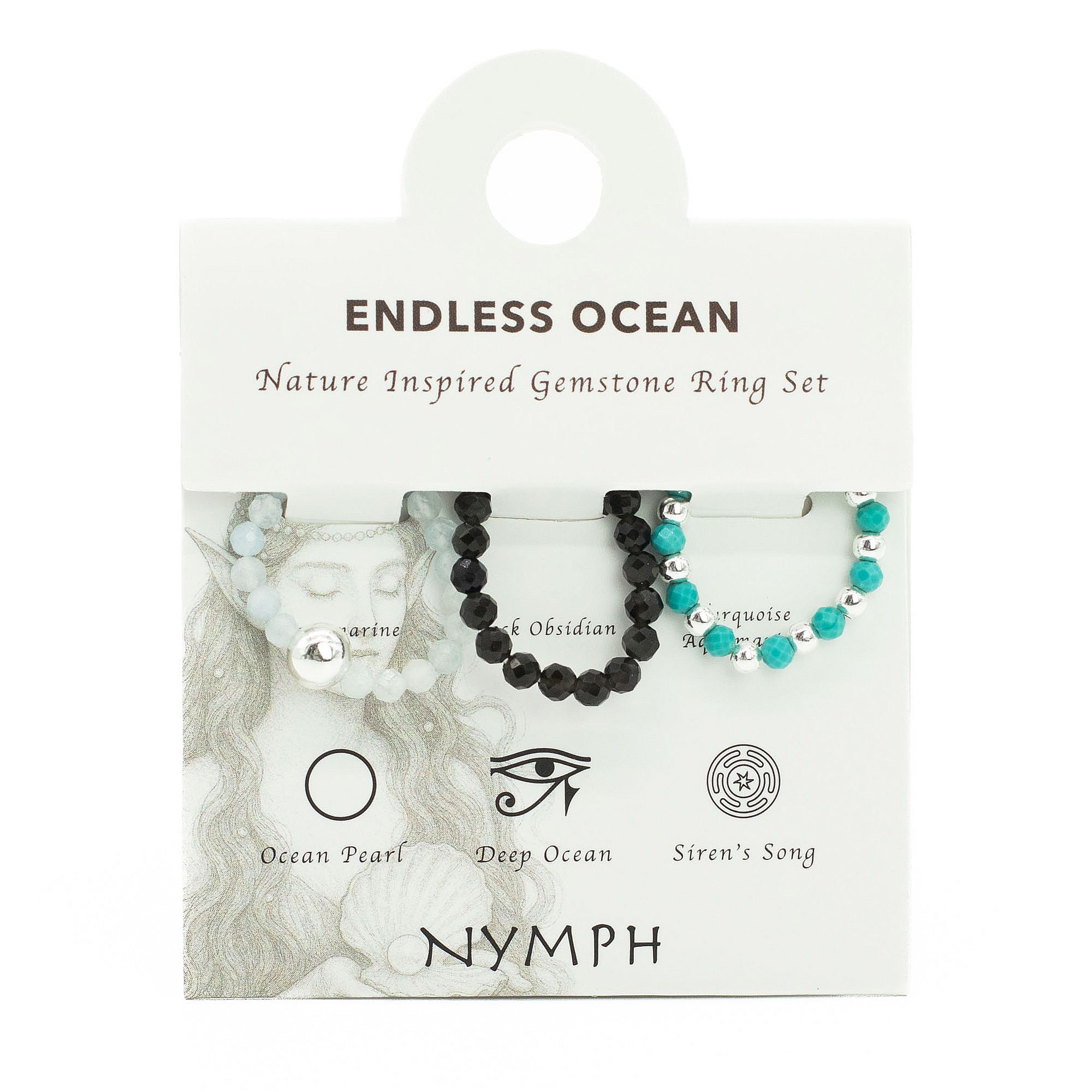 Nymph Spirit set prstenja s prirodnim kamenjem – Endless Ocean