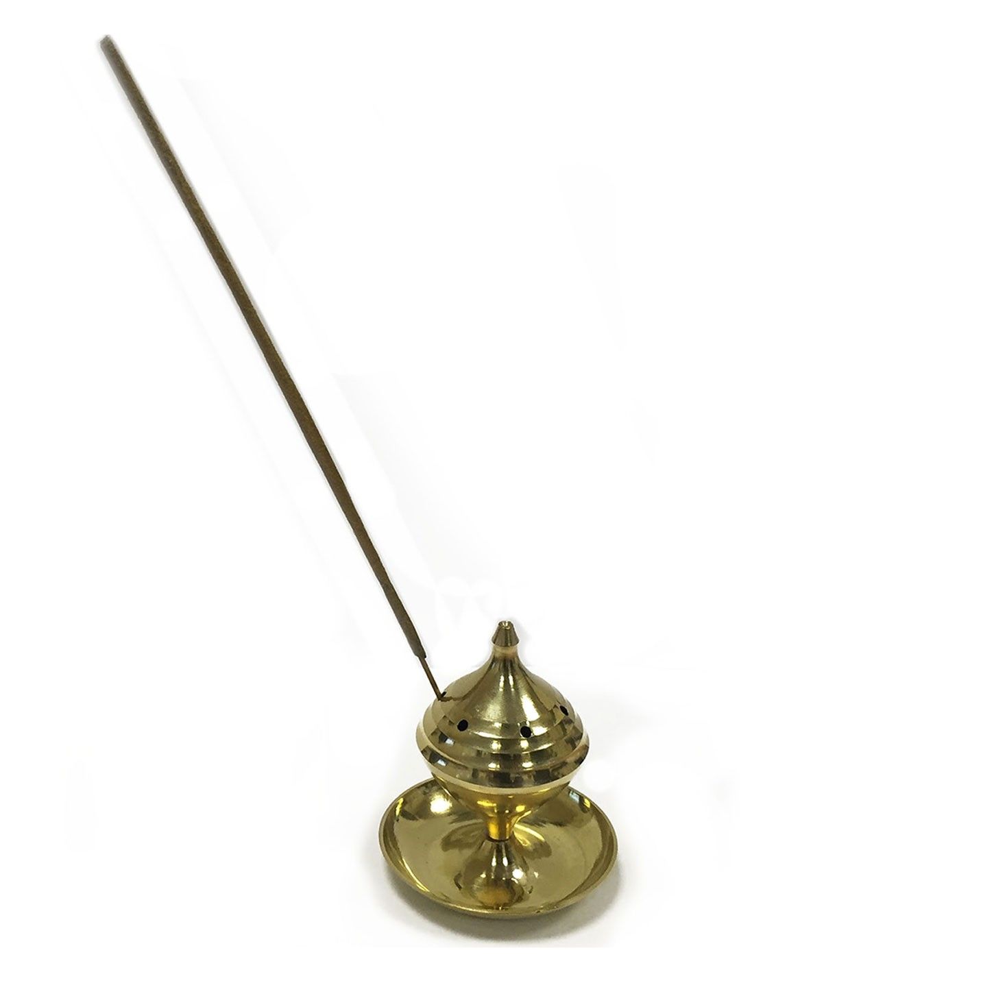 Polished Brass Medium Incense Burner - Dual Functionality Ash Catcher