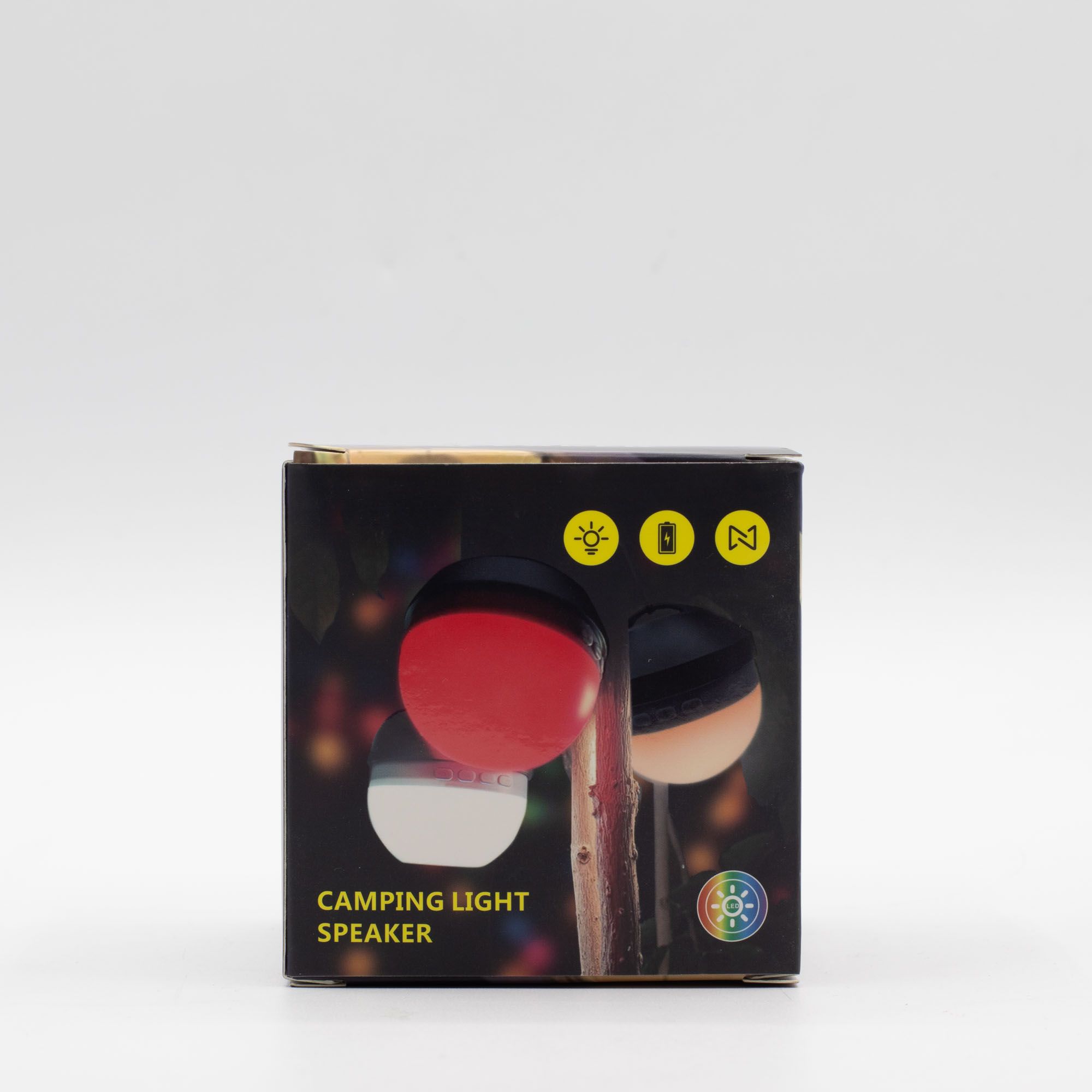 Lámpara colgante verde para acampar y mini altavoz