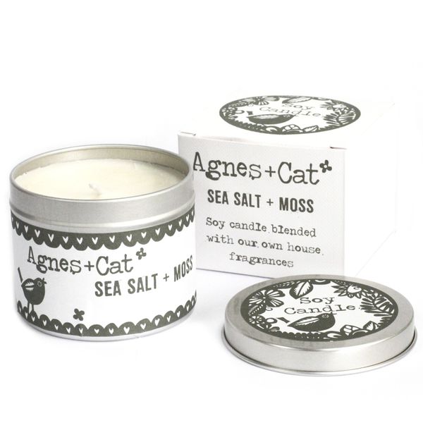 200ml Soy Wax Tin Candle - Seasalt and Moss