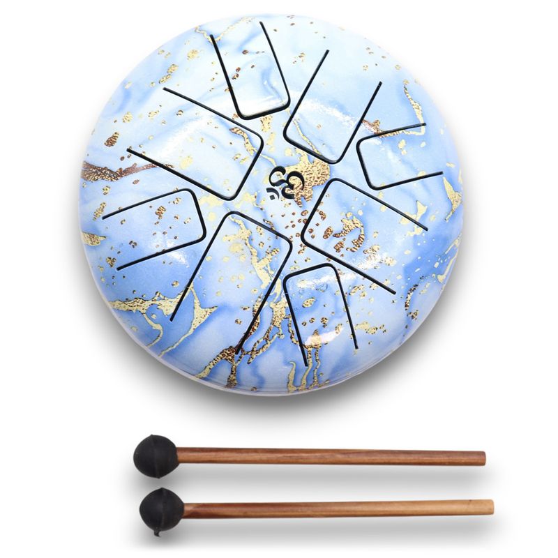 Tambour Tongue Drum en Acier Bleu Ciel OM - 18 cm