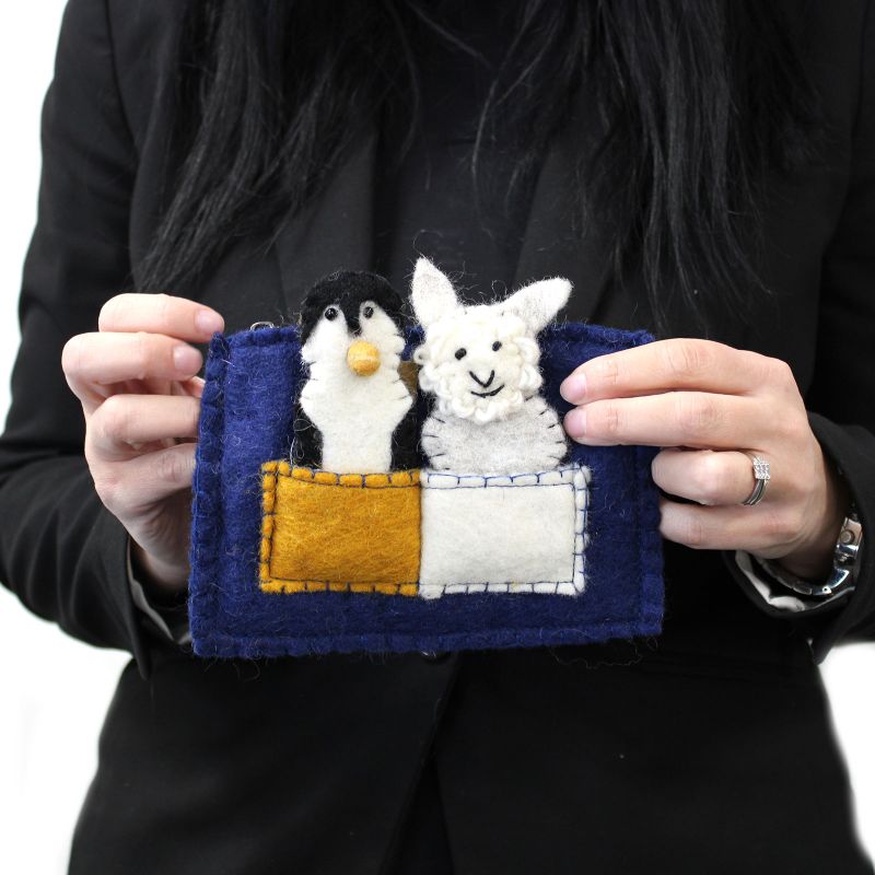 Pochette avec marionnettes à doigt - Chiots