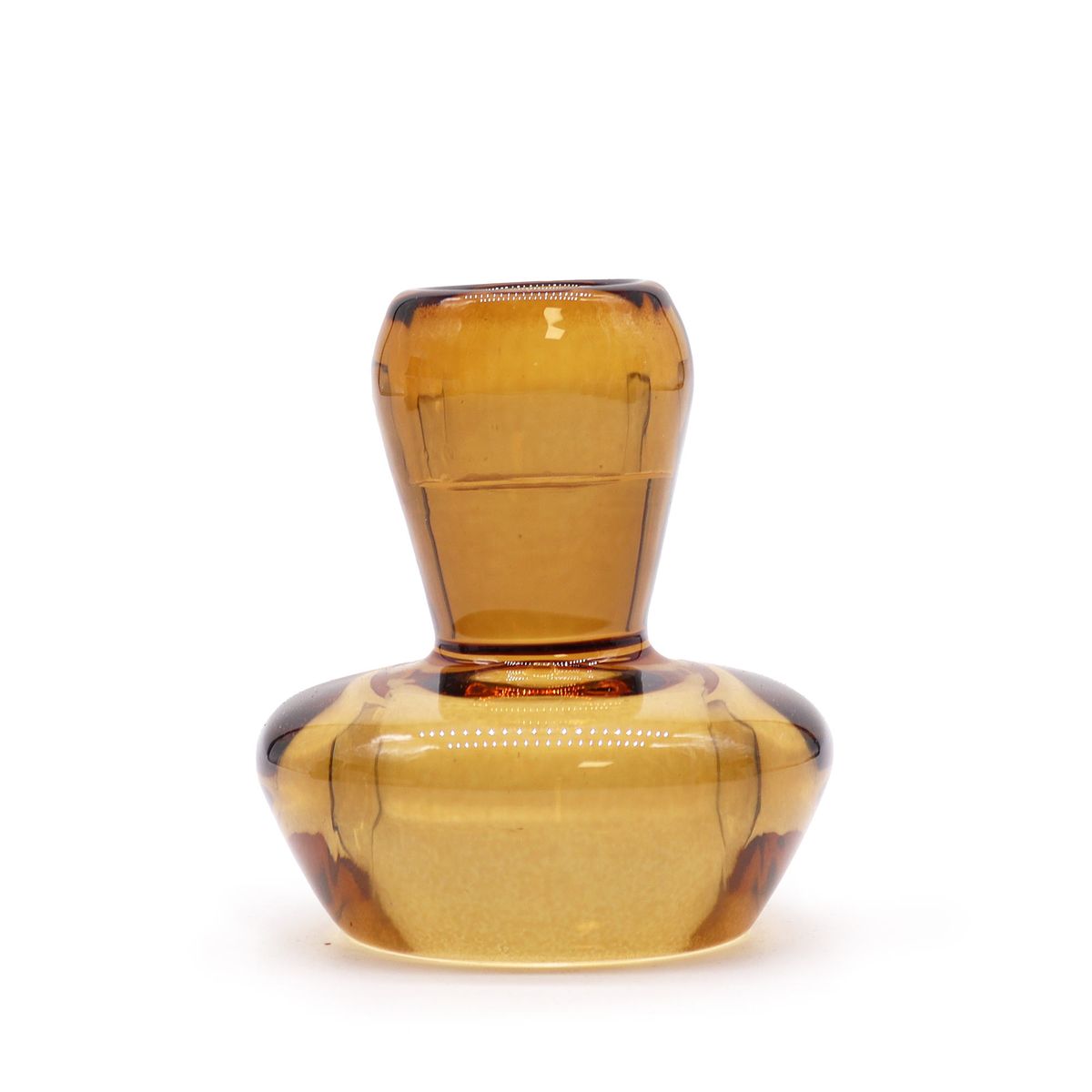 Castiçal reversível com desenho de cogumelo para jantar / vela de chá - Âmbar antigo