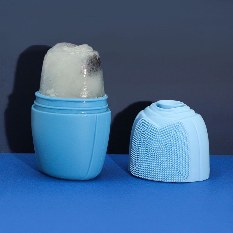 Rouleau de Visage en Silicone avec Glace - rouleau - Bleu