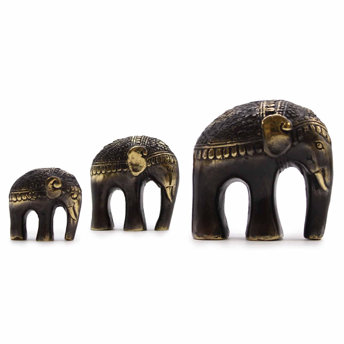 Conjunto de 3 elefantes decorativos