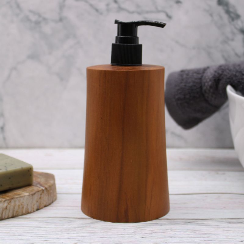 Distributeur de savon en bois de teck naturel - Cône