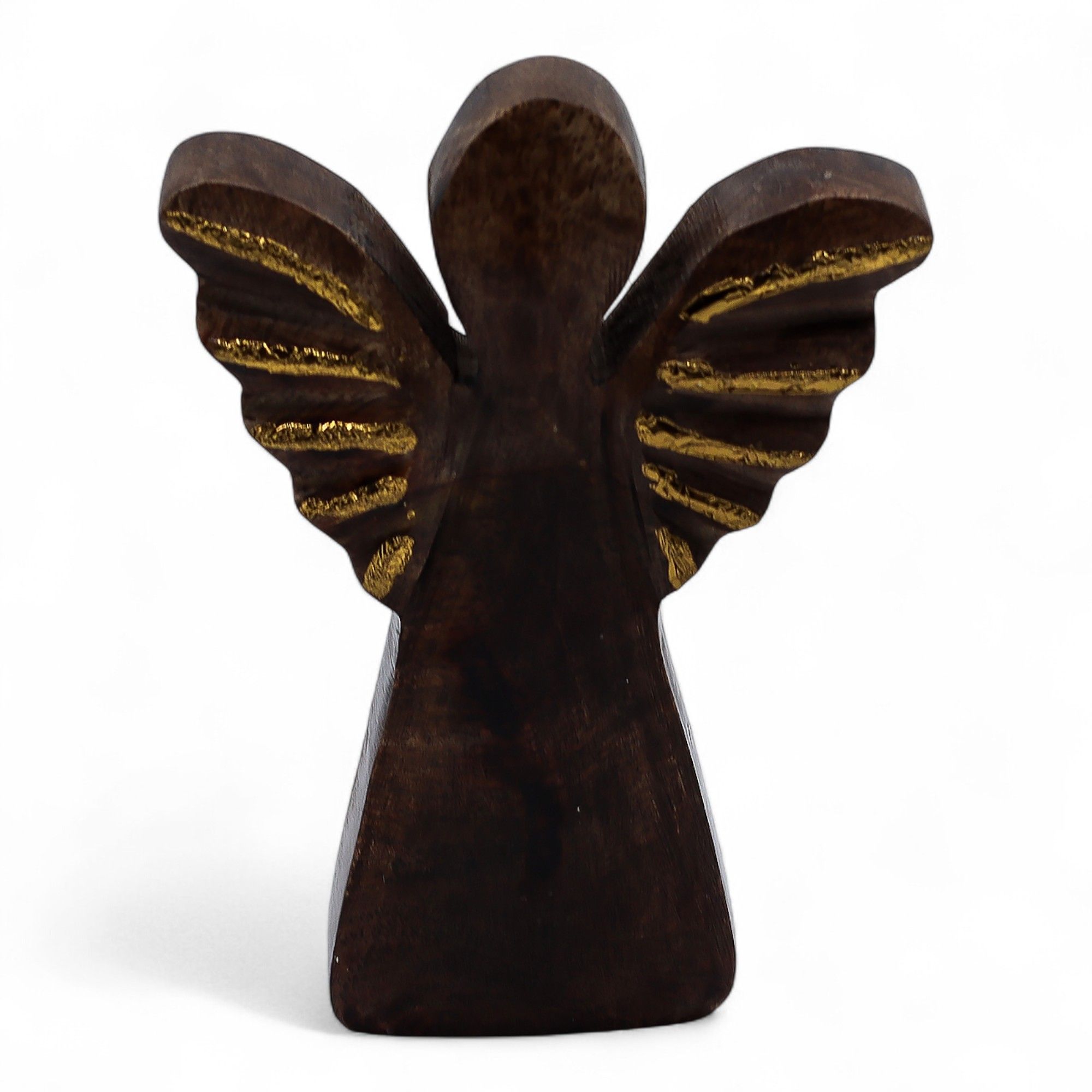Small Mango Wood Angel - Gold Decor