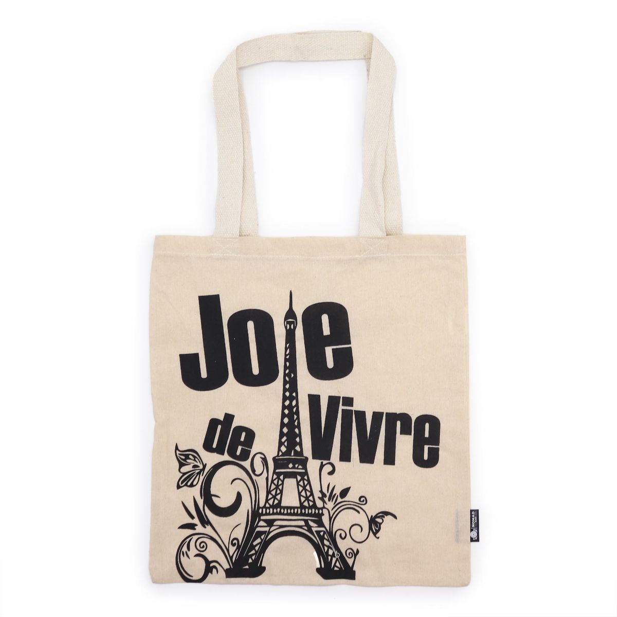 Mala Básica Icónica - Alegria de viver - (40x36 cm) - Algodão Natural 4 oz