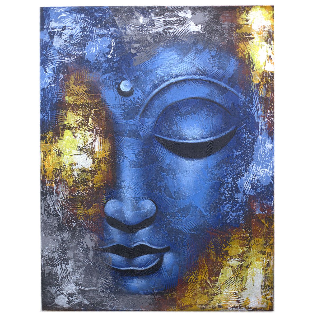 Quadro de Buda - Rosto Azul Abstrato