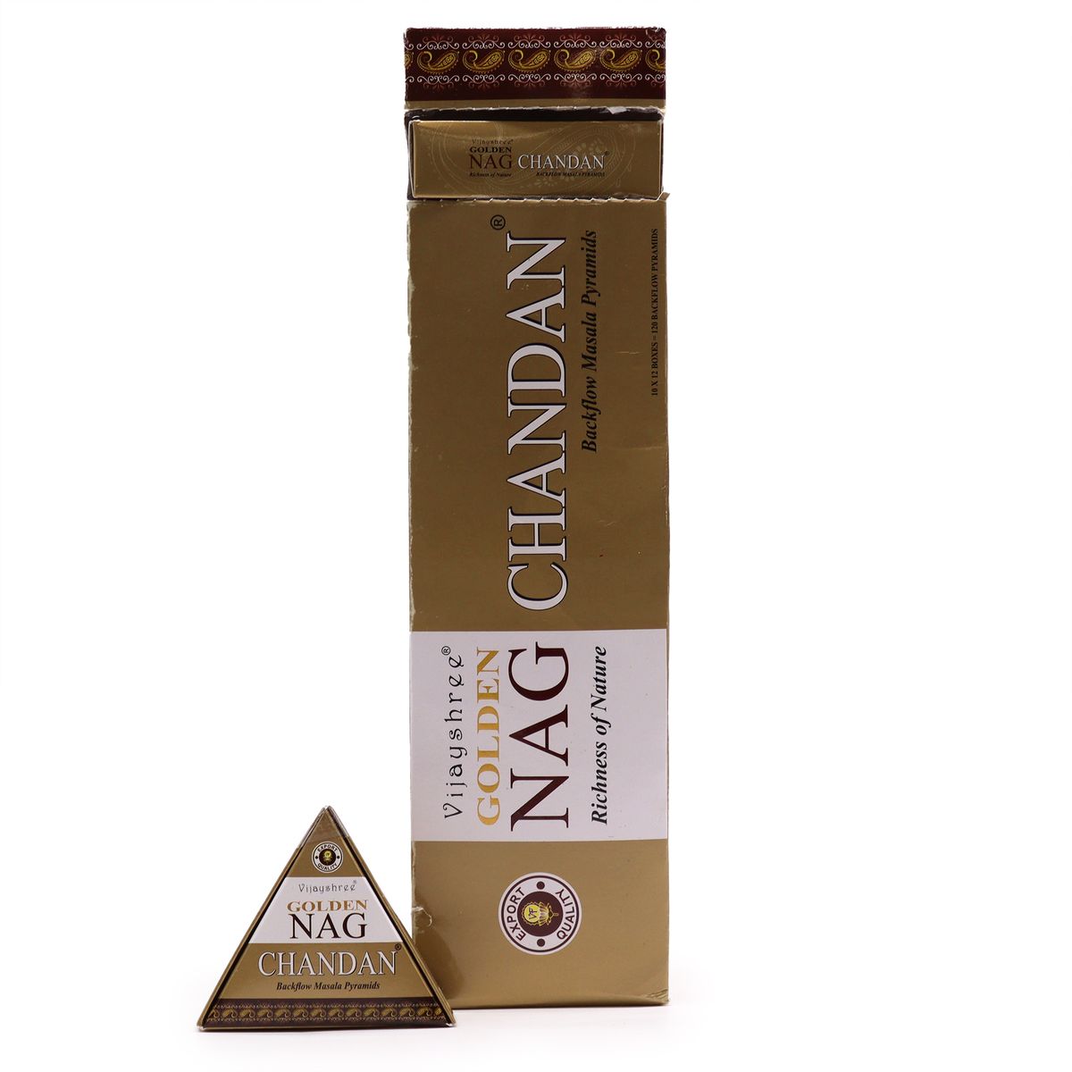 cones de incenso Refluxo Inverso Jumbo Dourado Nag