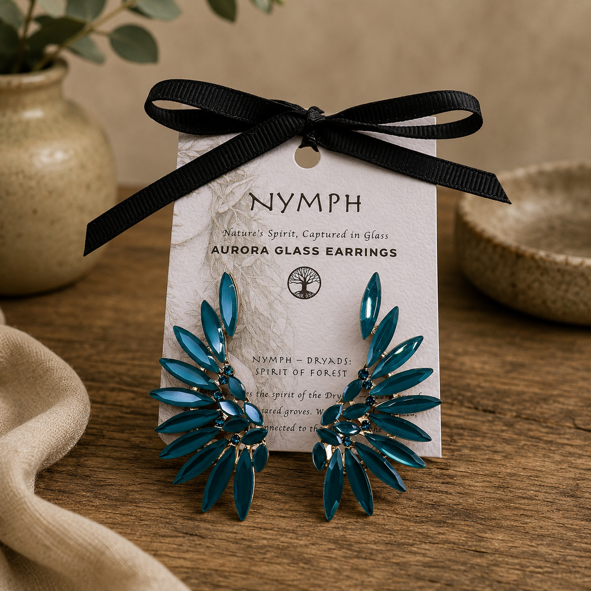 Boucles d’Oreilles en Verre Inspiration Nymphes