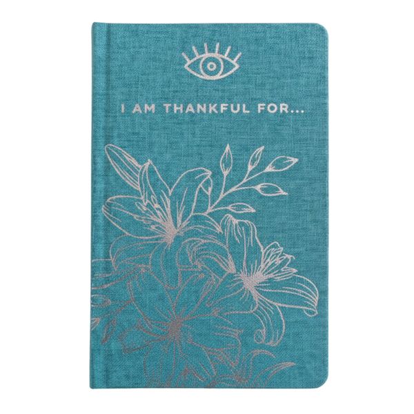 Diario de Gratitud Azul con borde plateado - 120 páginas - Estoy agradecido por