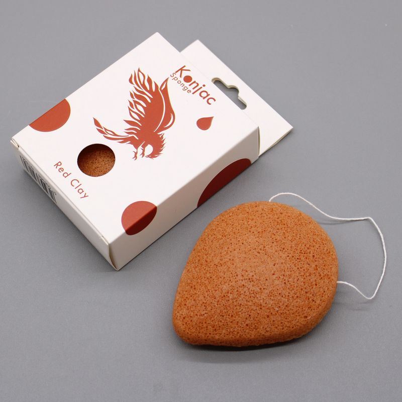 Éponge Konjac Goutte - Argile Rouge - Rajeunissante