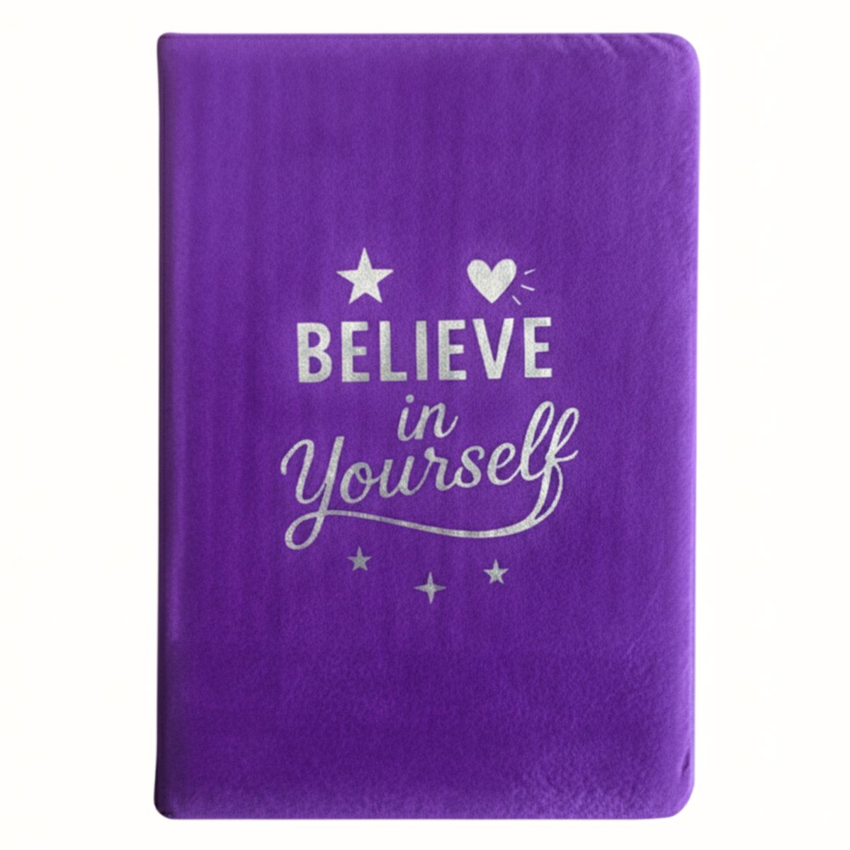 Caderno de veludo lavanda - 80 páginas - Acredita em ti mesmo