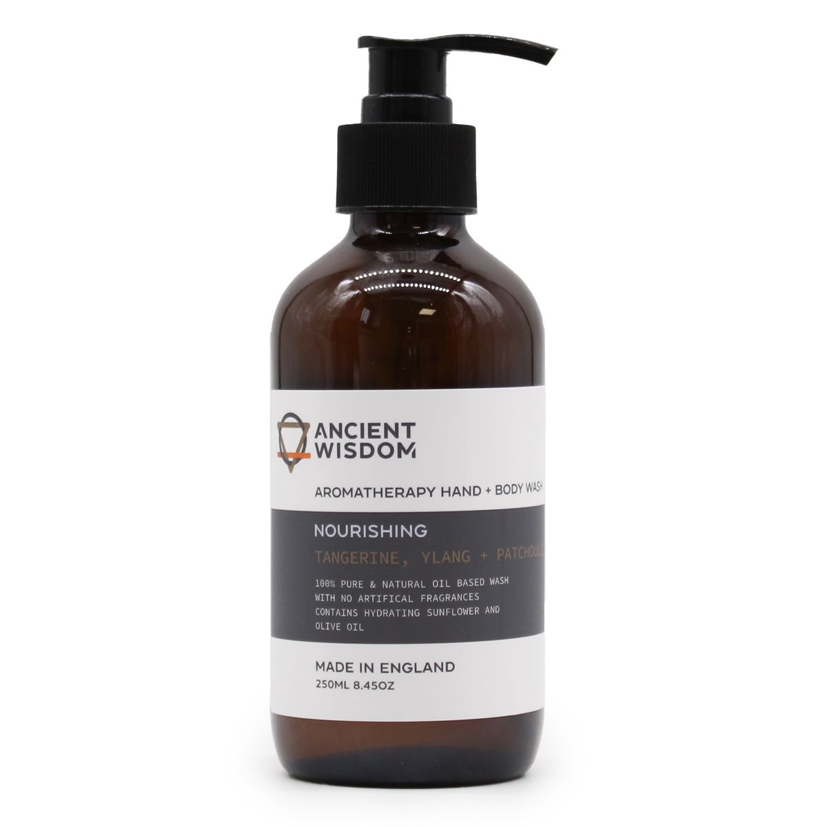 Gel de limpeza para mãos e corpo de tangerina, ylang-ylang e patchouli 250 ml