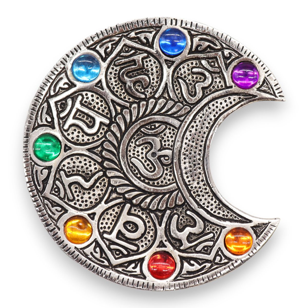 Porta-incenso Lua Sete Chakras 11,5 cm