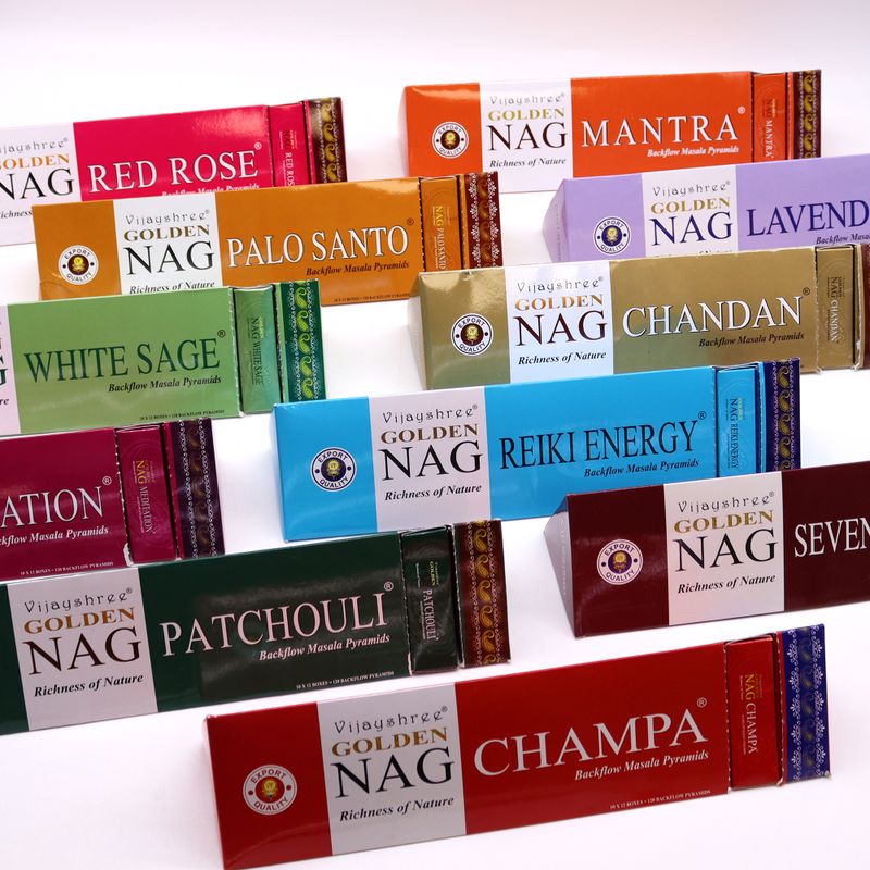 Cône d'Encens à flux inversé - Champa 42g Jumbo Golden Nag