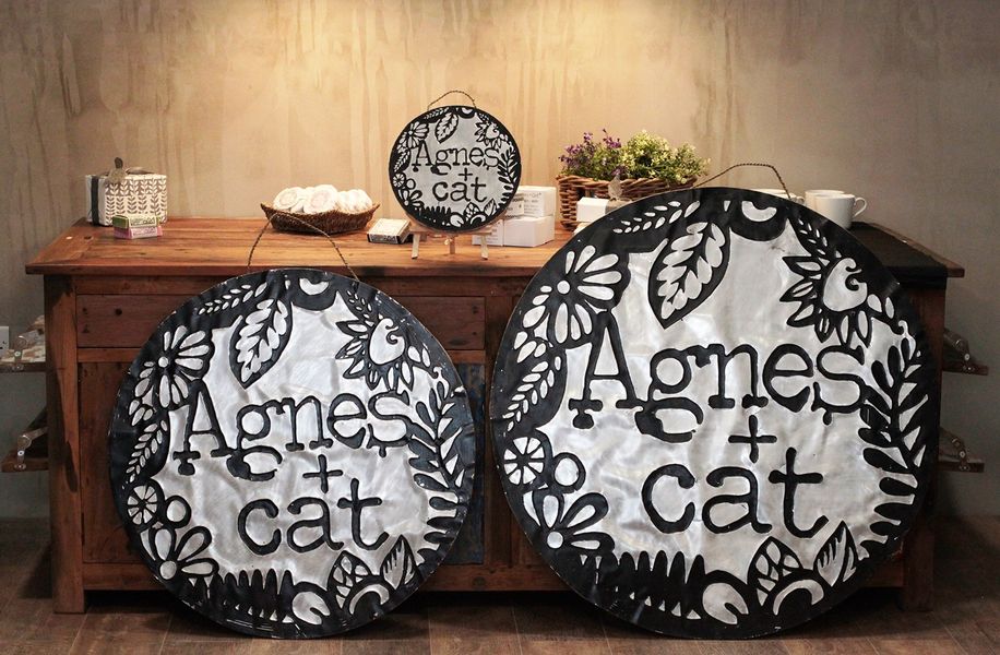 Agnes + Cat Metal Sign (80cm)