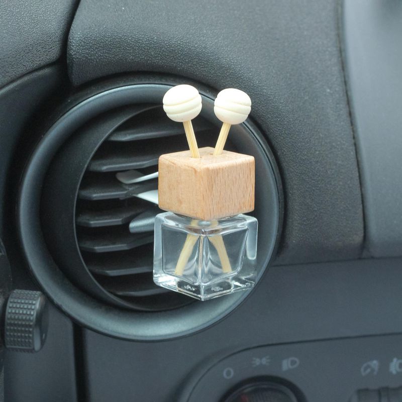 Clear- Car Diffuser Vent Attach Bottles - 8ml - (3 assorted designs x 4)