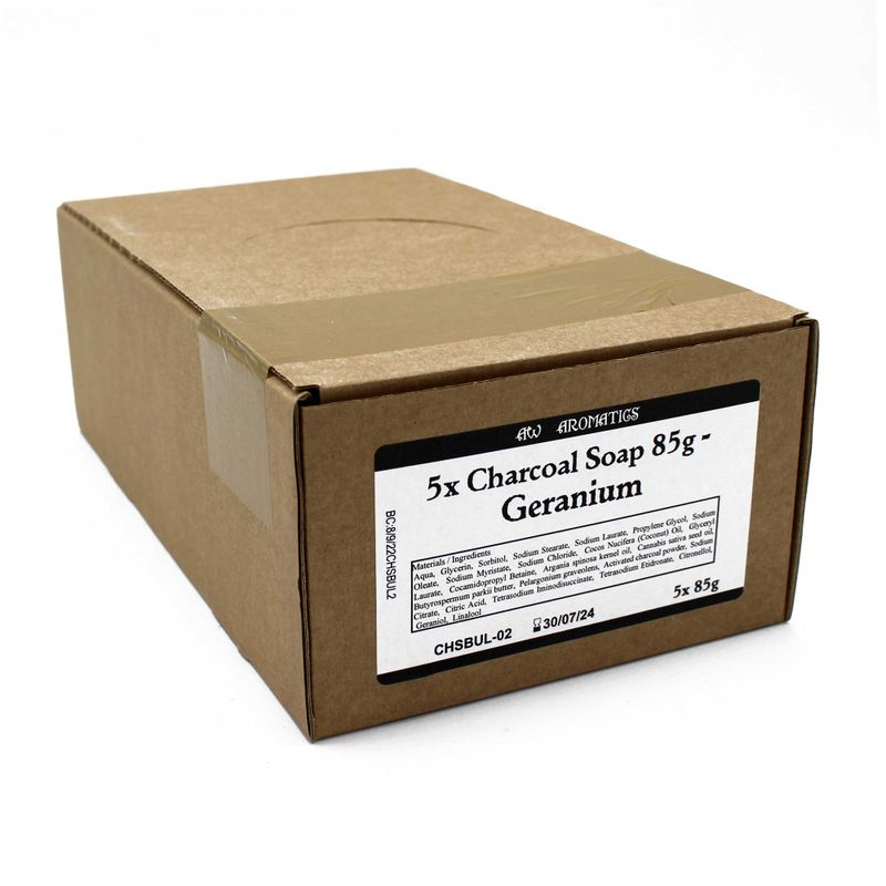 Savon au Charbon 85g - Geranium - Marque Blanche