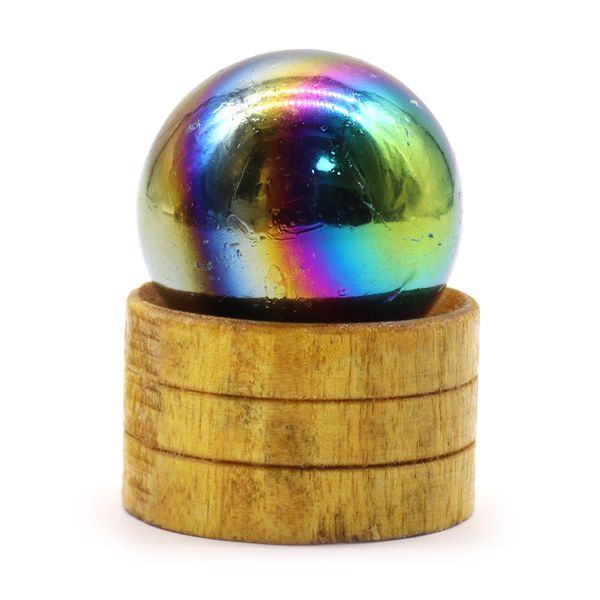 Esfera de Cristal de Pedra Natural com Base  40mm - Ametista Aura