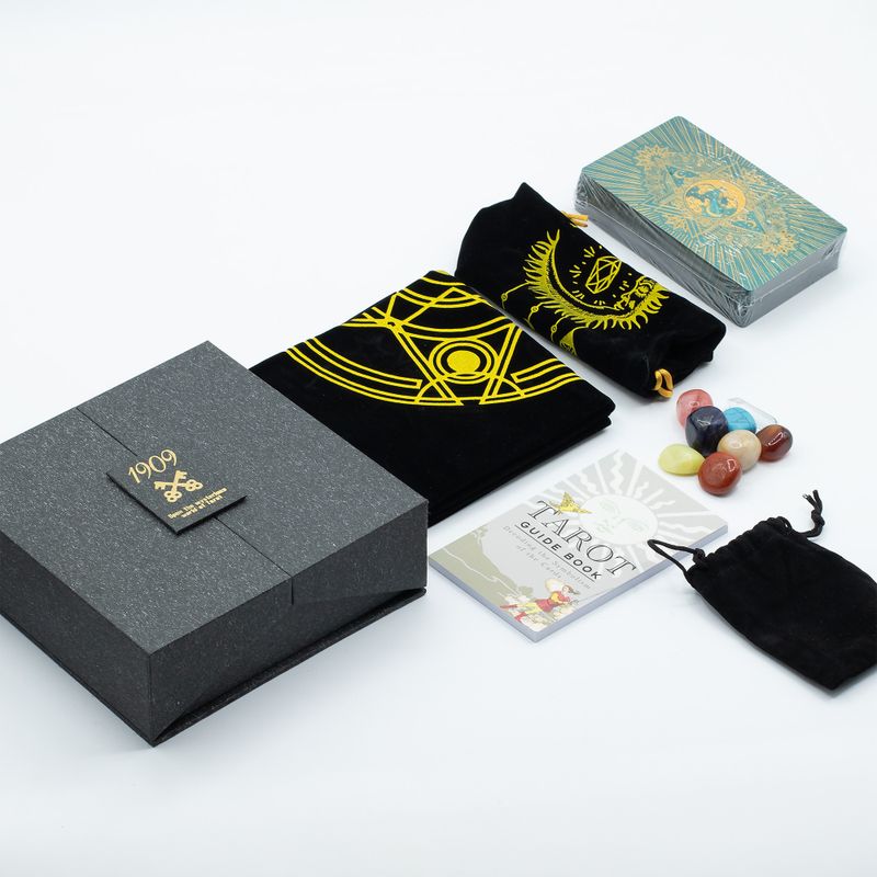 Gold & Turquoise Foil Tarot Card Gift Box Set - with booklet