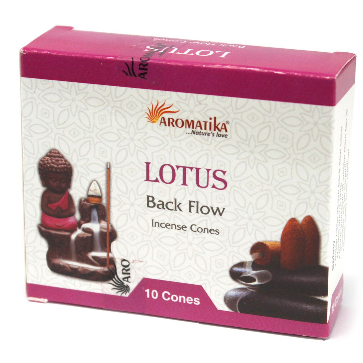 10 Cones de Incenso Refluxo Aromatika - Lótus