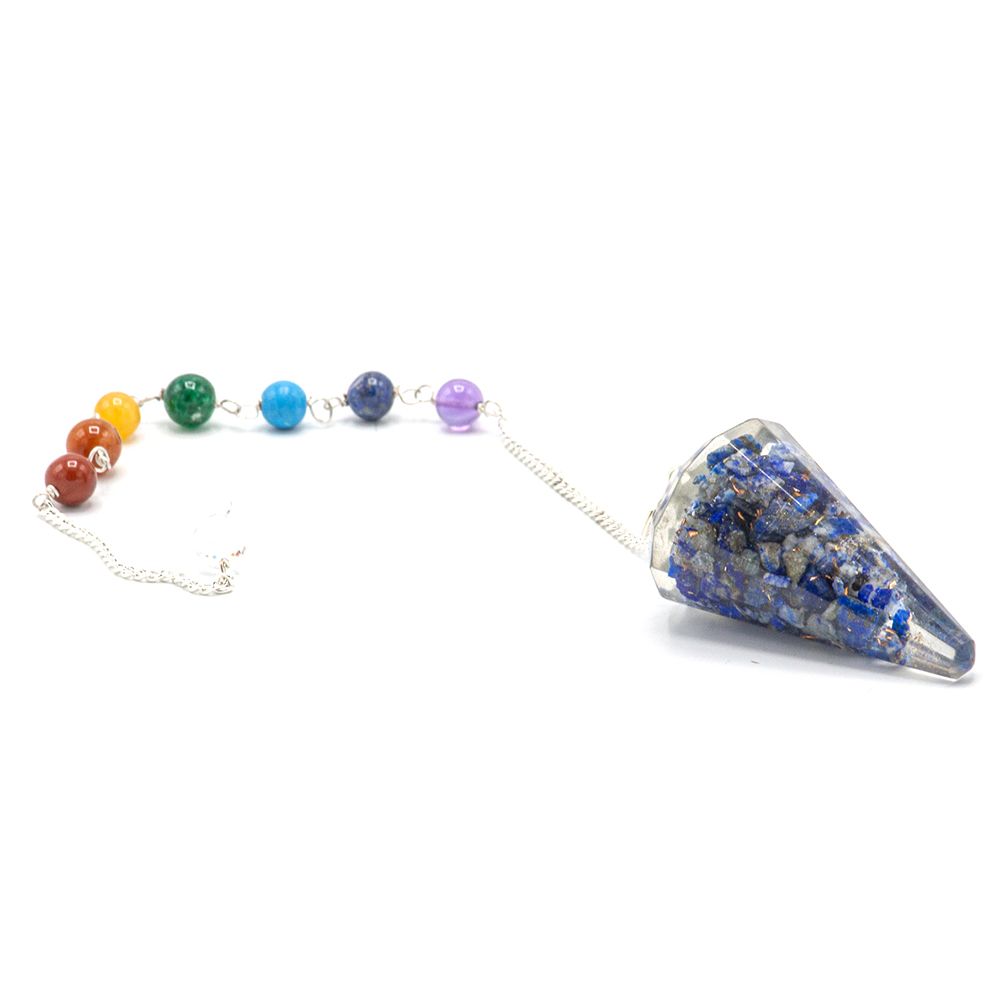 Pêndulo do Chakra do Poder de Orgonite - Lápis-lazúli