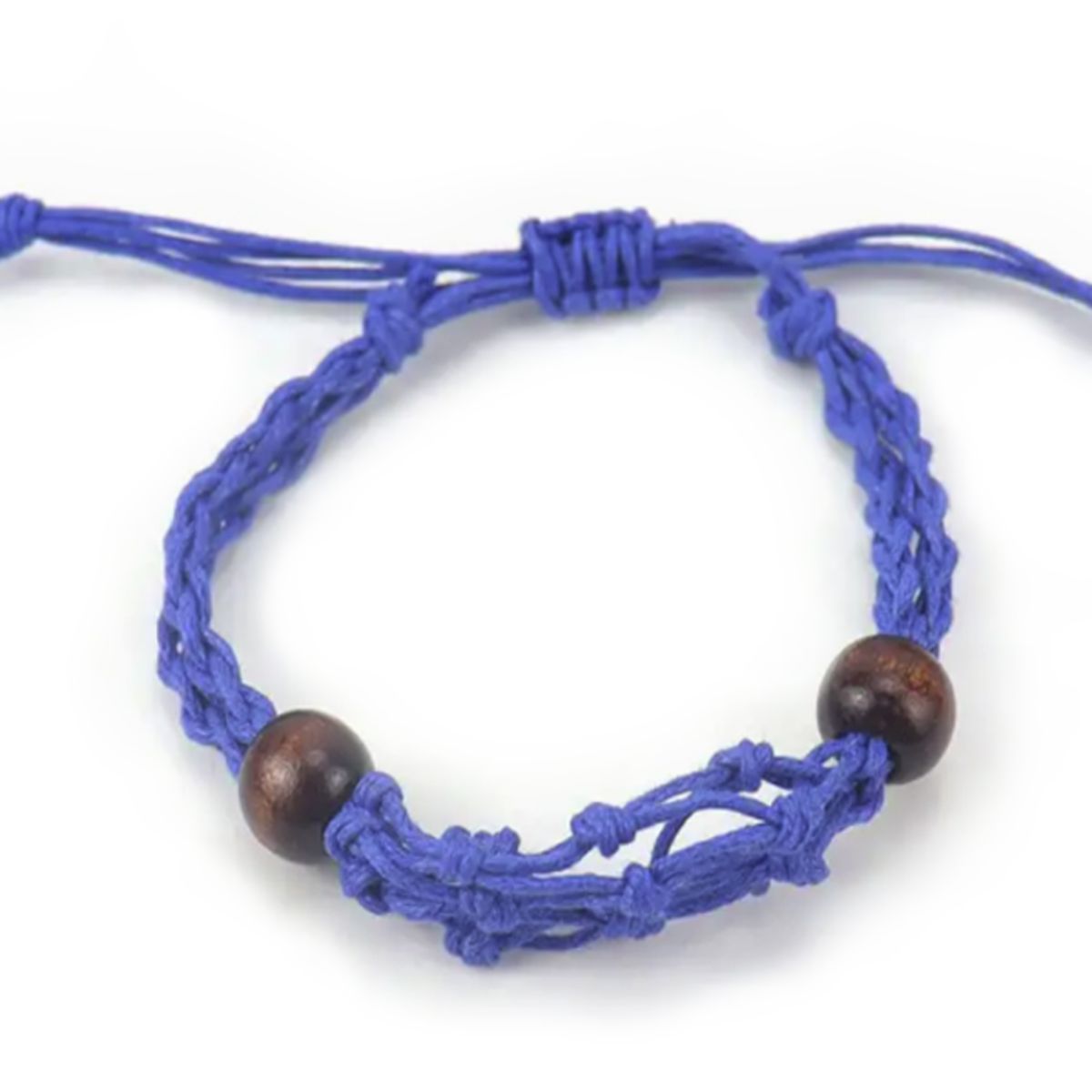 Pulseira de macramé para pedras preciosas 20-28 cm - Azul-marinho