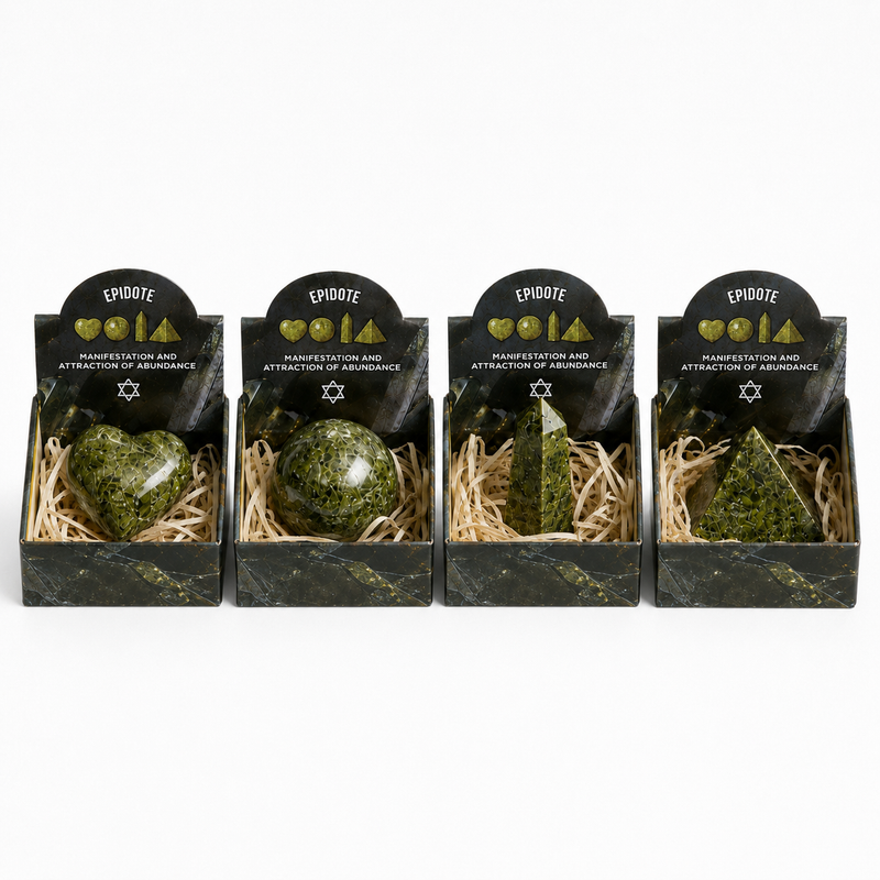 Four Gemstone Shapes - Epidote