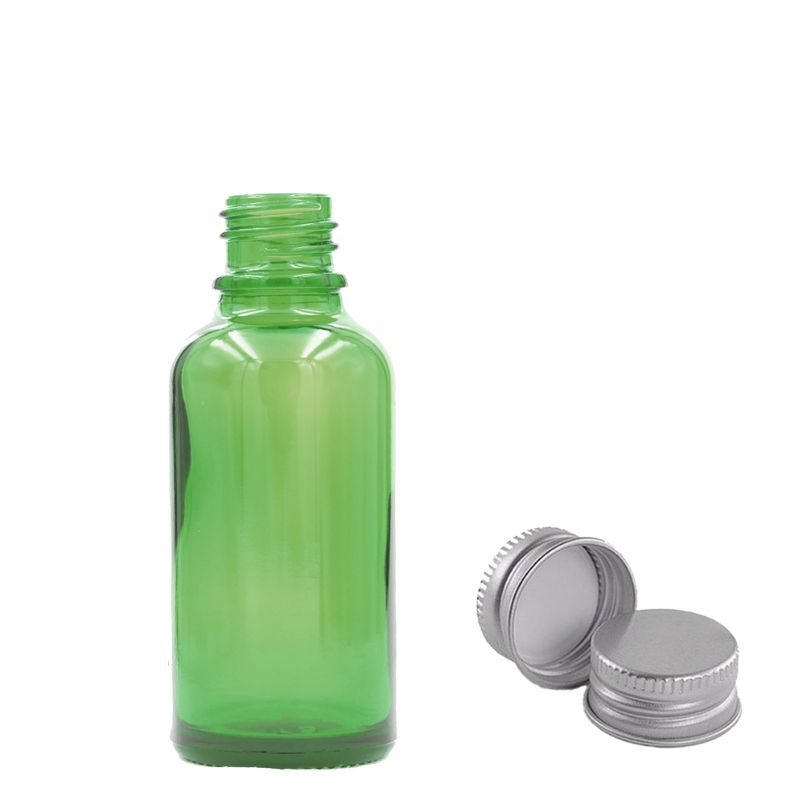15ml Zelená Skleněná Lahvička - Bez Uzávěru