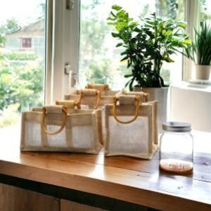 Bolsa de Regalo con Ventana de Yute Puro y Algodón