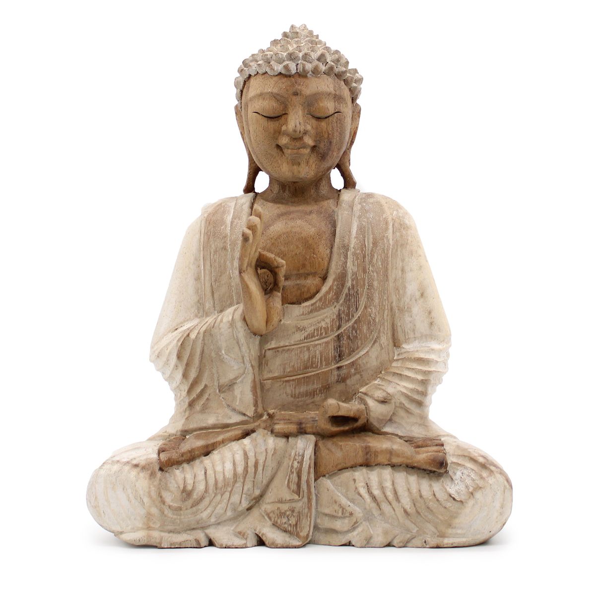 Estátua de Buda branqueada - 30 cm Transmissão do ensinamento