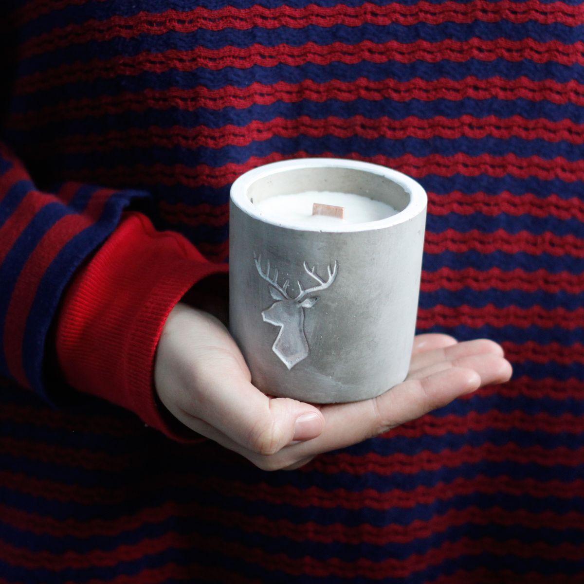 Concrete Wooden Wick Candle
