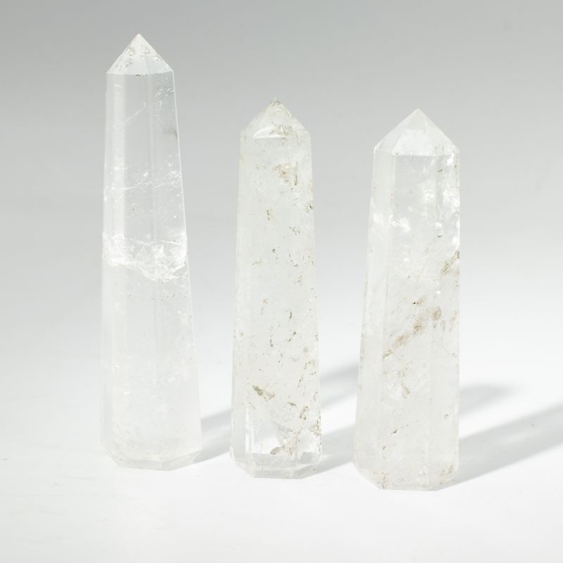 Punta de obelisco de seis caras de piedra preciosa aprox. 11 cm - Cuarzo claro