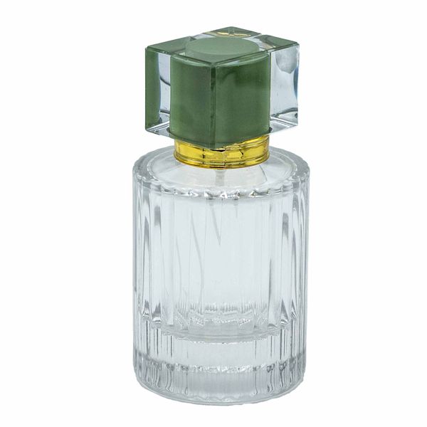 Mousse Verte - Bouteille ronde nervurée de 50 ml, spray et bouchon