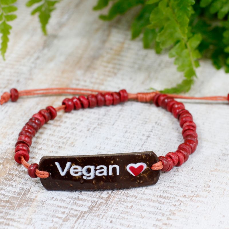 Kokosové Náramky se Sloganem - Vegan