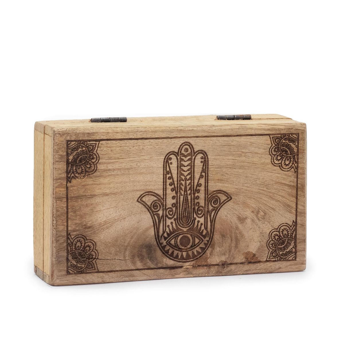 Caixa quadrada média 17x10x4,2 cm - Hamsa Preta