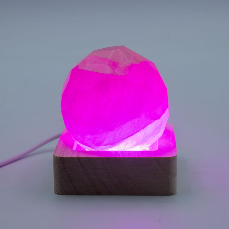 Дерев'яна LED-підставка з USB Квадратна 6 см  - Багатокольорове Світло
