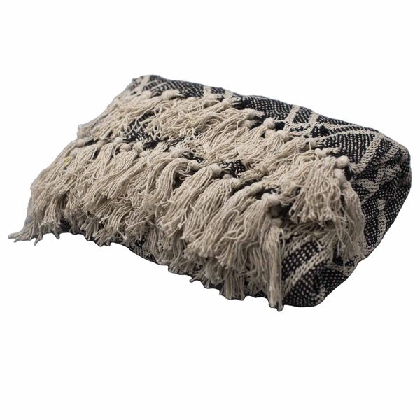 Boho Bekvämt Överkast - 125x150cm - Svart & Beige Regentskap