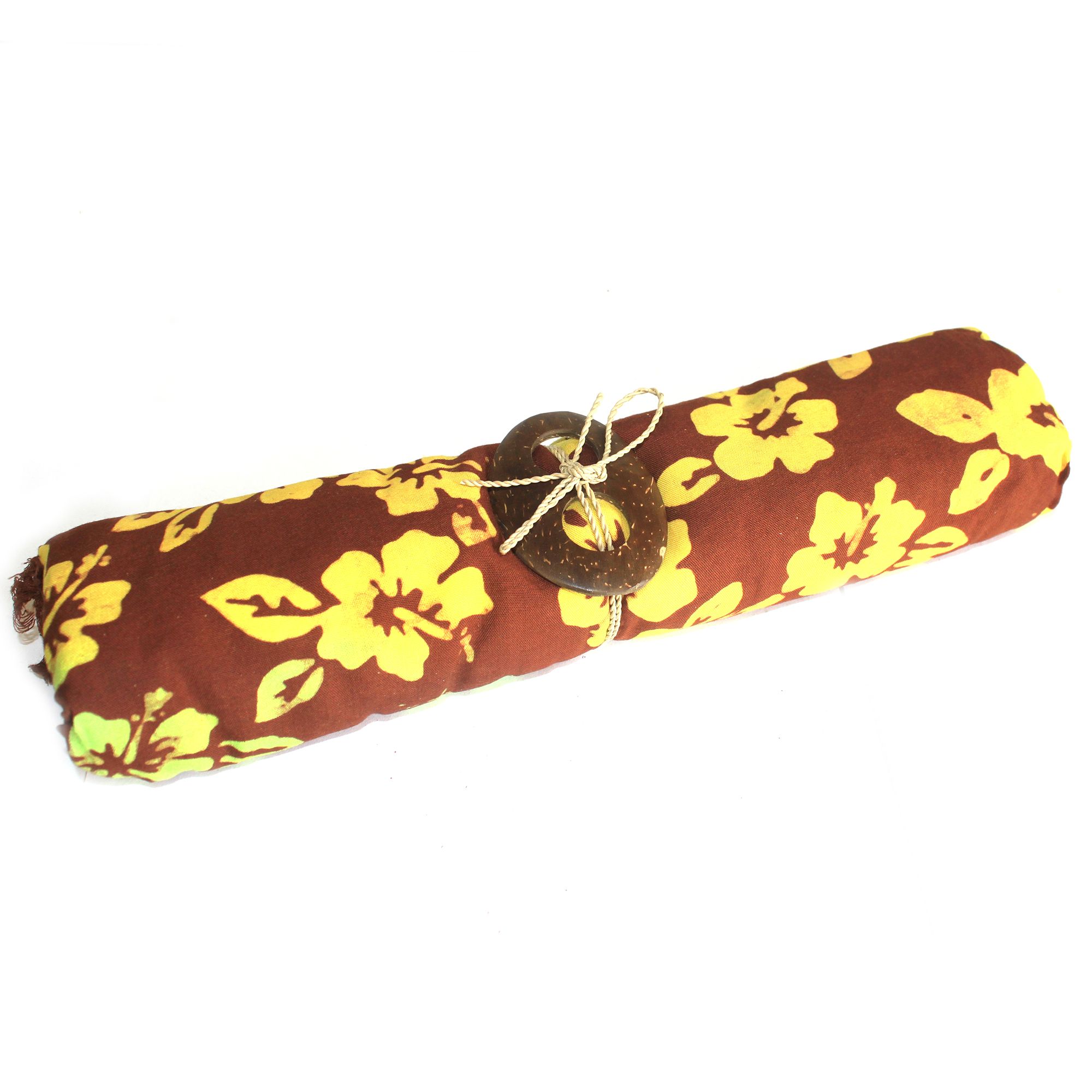 Orchid Block Print Sarong - Brown - Lightweight & Breathable - Versatile Beach Cover-Up