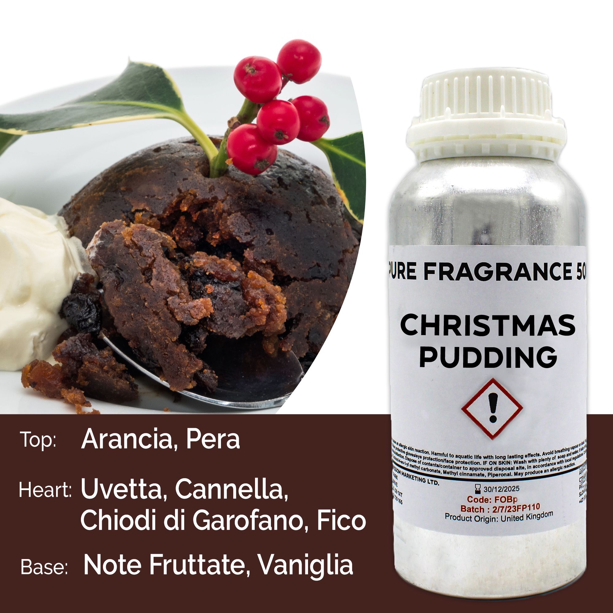 Fragranza Pura 500g - Pudding Natalizio
