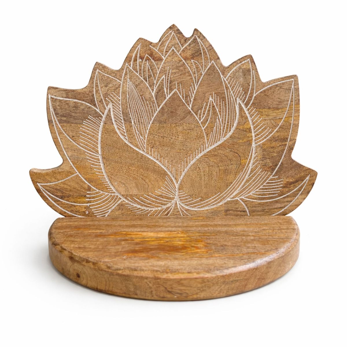 Prateleira de parede Lotus com acabamento branco lavado