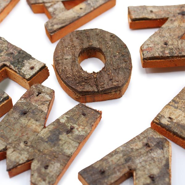 Colour Rustic Bark Letters - LOVE (4)