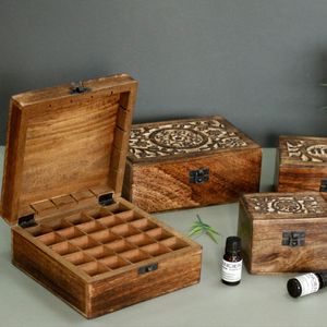 Caja de aromaterapia de madera de Mango